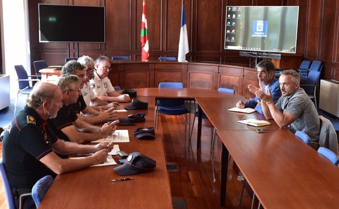 Reunión de la Comisión de Coordinación de Seguridad en el Ayuntamiento de San Sebastián