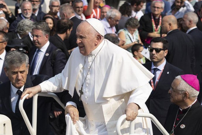 August 5, 2023: Pope Francis in Fatima..Fatima, 05/08/2023 - Rosary ceremony presided over by Pope Francis in the sanctuary of Fatima,Image: 794552725, License: Rights-managed, Restrictions: * Portugal Rights Out *, Model Release: no, Credit line: Pedro