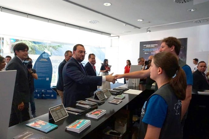 Visita del presidente del Principado de Asturias, Adrián Barbón a la, 66 Feria Internacional de Muestras de Asturias, en Gijón.