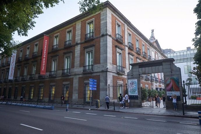 Archivo - Palacio de Villahermosa, sede del Museo Nacional Thyssen-Bornemisza, en el Paseo del Prado a 24 de julio de 2021, en Madrid (España). 