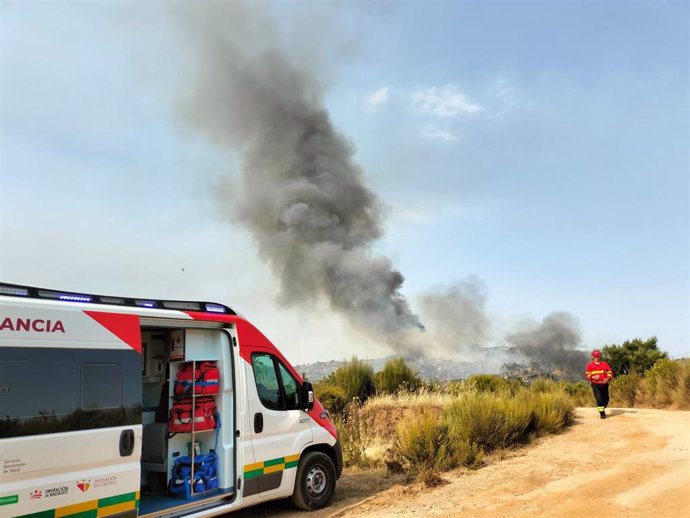 Incendio en Valencia de Alcántara.