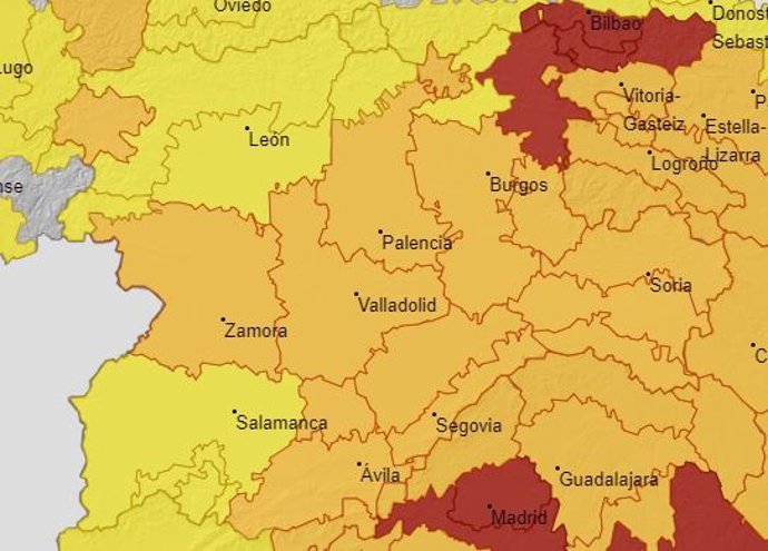 Avisos meteorológicos en Castilla y León el miércoles 9 de agosto.