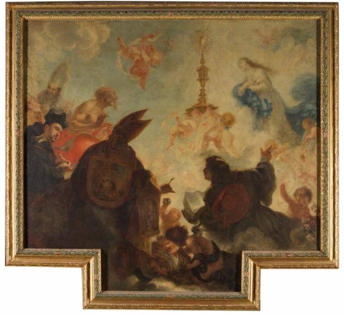 Pintura "El triunfo del sacramento de la eucaristía" de Francisco de Herrera.