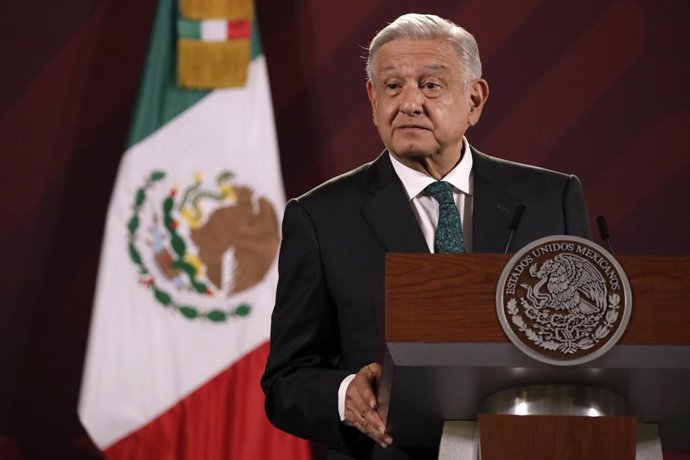 August 7, 2023, Mexico City, Mexico: Mexican President Andres Manuel Lopez Obrador during his daily press conference at the National Palace in Mexico City. on August 7, 2023 in Mexico City, Mexico
