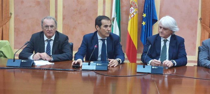 El consejero de Justicia, José Antonio Nieto, en una imagen de archivo de una reunión con el Consejo Andaluz de Colegios de Abogados.