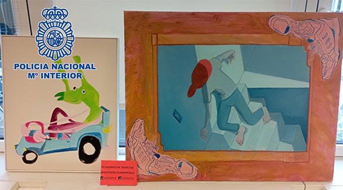 Una de las obras al óleo recuperadas tras su sustracción.