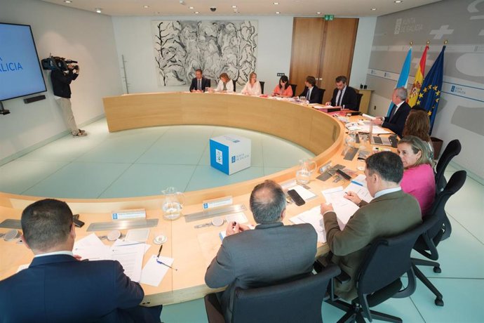 El presidente de la Xunta, Alfonso Rueda, preside la reunión semanal del Consello de la Xunta. 03/08/2023.