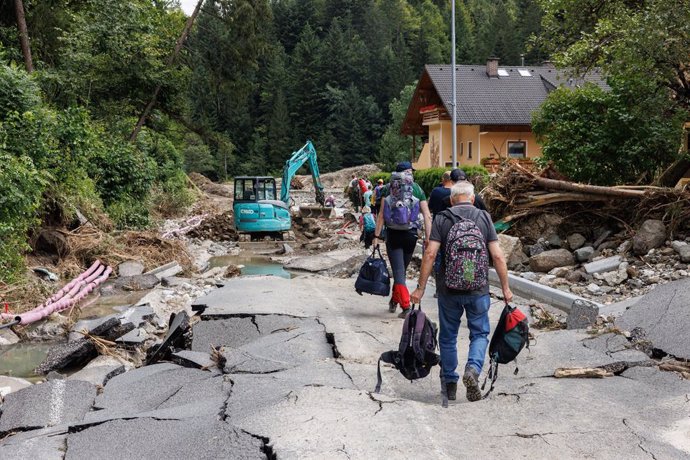 Imagen de los destrozos provocados por las inundaciones en Eslovenia.