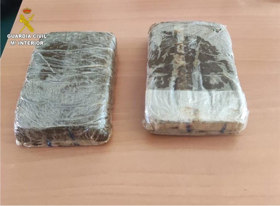 Droga incautada en un área de servicio de la autovía A-3, dentro del término municipal de Huete.
