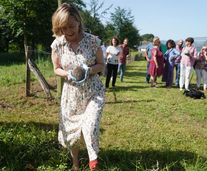 La diputada general de Gipuzkoa, Eider Mendoza, en el centro Basabizi de Urnieta