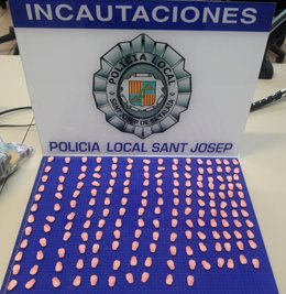 Las pastillas incautadas por los agentes.