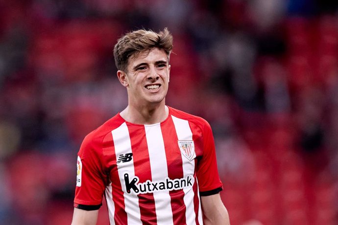 Archivo - Nico Serrano of Athletic Club reacts during the Spanish league match of La Liga between, Athletic Club and Celta de Vigo at San Mames on April 17, 2022, in Bilbao, Spain.