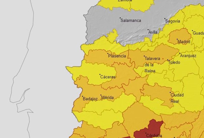 Avisos por calor en Extremadura