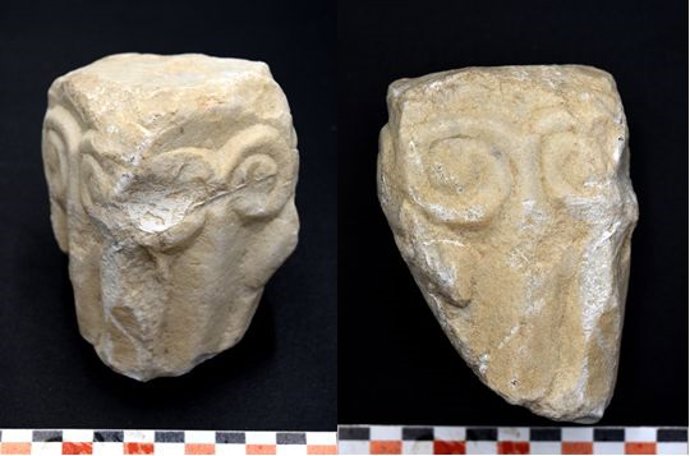 Imagen del capitel de época tardoantigua visigoda descubierto en Carmona