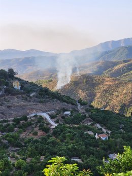 Incendio declarado en Yunquera