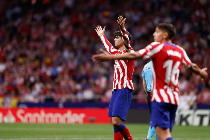 Archivo - El jugador español del Atlético de Madrid Álvaro Morata celebrando un gol.