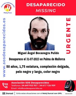 Imagen y descripción del hombre desaparecido en Palma