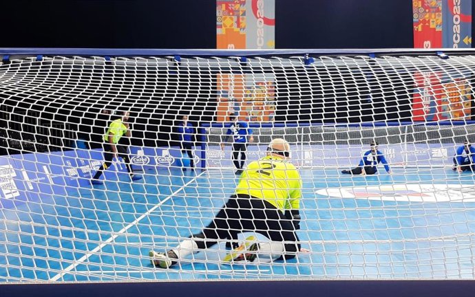 Un partido durante el Campeonato de Europa de goalball.