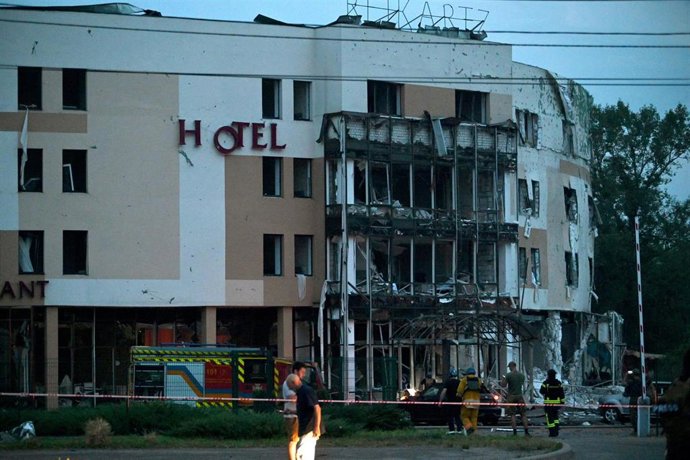 Un hotel destruido por un ataque rusoen Zaporiyia
