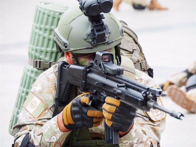 Archivo - May 18, 2023, Lima, Lima, Peru: Peruvian Army Special Forces performing at the inauguration of the  9th edition of the International Defence Technology Exhibition, SITDEF, 2023, in the Headquarters of the Peruvian Army. The event is held from Ma