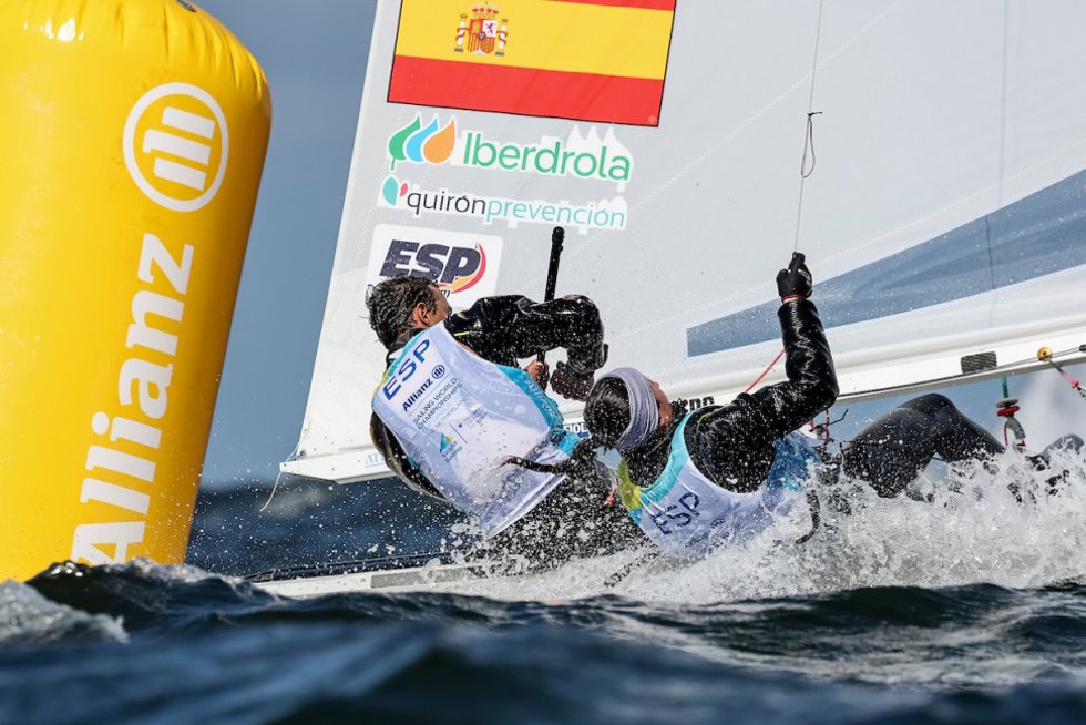 Jordi Xammar y Nora Brugman durante el Mundial de vela