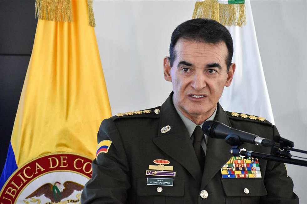 Archivo - El comandante de la Policía de Colombia, William Salamanca 