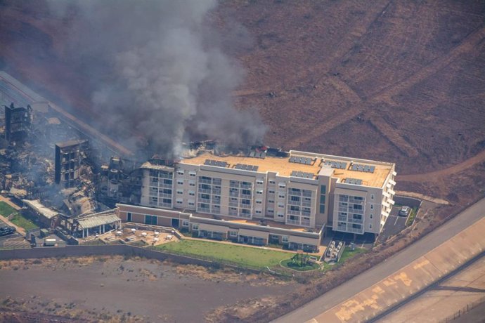 MAUI, Aug. 11, 2023  -- Photo released by County of Maui on Aug. 10, 2023 shows houses destroyed in a devastating wildfire on Maui Island, Hawaii, the United States. Firefighters on Friday continued to battle the devastating wildfires that have killed a