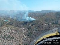 Declarado un incendio forestal en Arenas (Málaga)