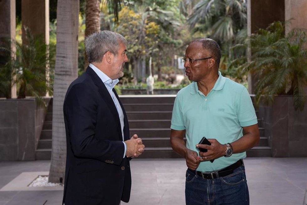 El presidente de Canarias, Fernando Clavijo, con el primer ministro de Cabo Verde, Ulisses Correia