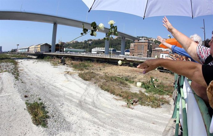 Ceremonias por el quinto aniversario del derrumbe del Puente Morandi en Génova