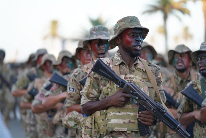 August 9, 2023, Libyan, Libyan, Libyan Arab Jamahiriya: The President of the Libyan Presidential Council, Mohammad al-Manfi, attends the celebration of the 83rd anniversary of the founding of the Libyan Army, in the presence of Minister of Defense, in M