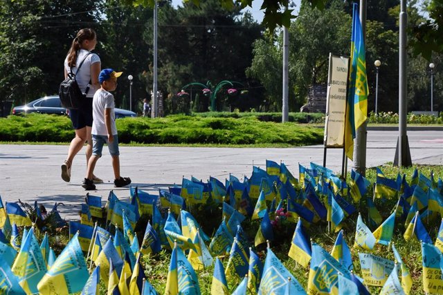 Homenaje a los militares ucranianos fallecidos en Zaporiyia