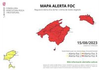Mallorca y Menorca se mantienen en nivel cuatro de alerta por fuego este martes