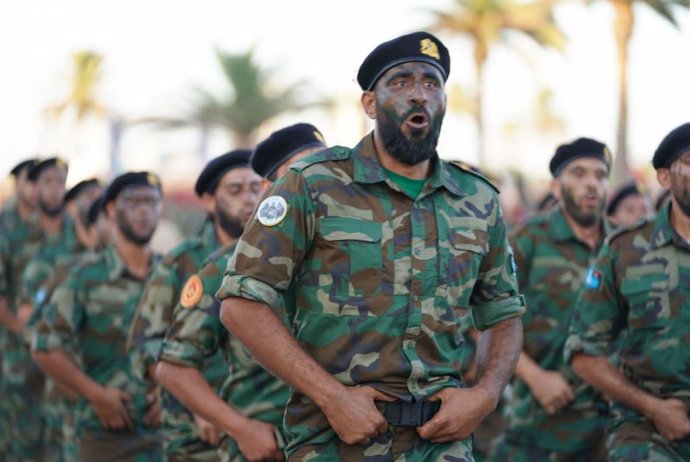 Desfile del ejército de Libia.