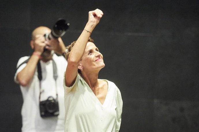 María Chivite tras ser investida presidenta del Gobierno de Navarra.