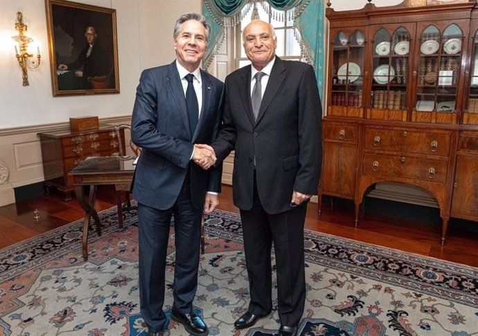 El secretario de Estado de Estados Unidos, Antony Blinken, recibe al ministro de Exteriores de Argelia, Ahmed Attaf