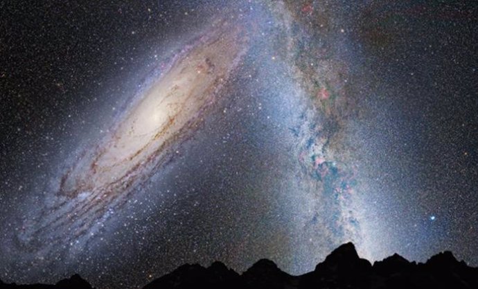 La galaxia Andrómeda de fondo