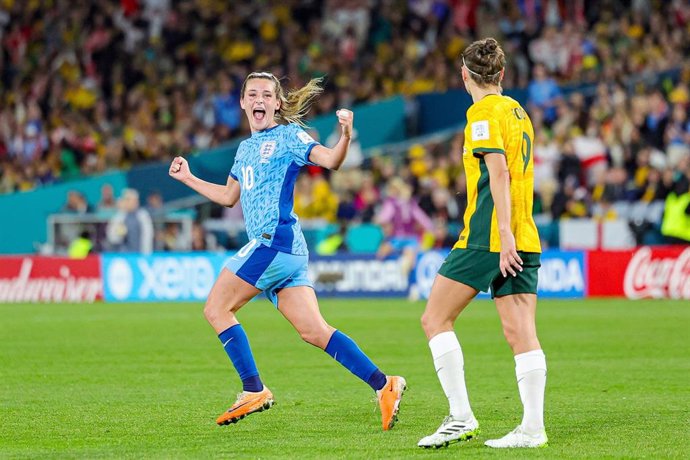 Ella Toone celebra su gol ante Australia en las semifinales del Mundial femenino 2023. 