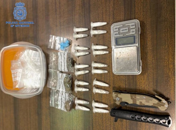 Archivo - Drogas incautadas por la Policía Nacional en Playa de Palma