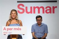 Esther Gil (Sumar) y Gerardo Pisarello (En Comú), candidatos de Yolanda Diaz para la nueva Mesa del Congreso