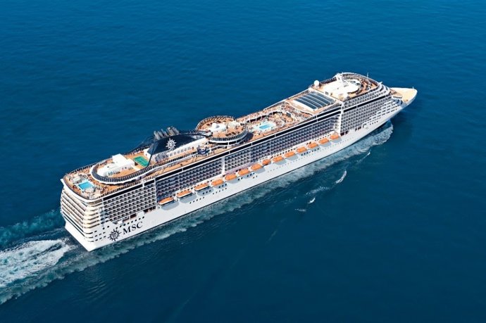Imatge aria d'un creuer de MSC.