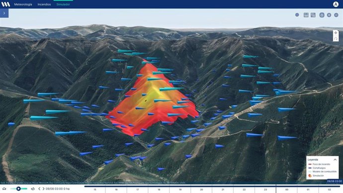 La nueva solución capaz de predecir la evolución de los incendios en tiempo real, Weather Map Site.