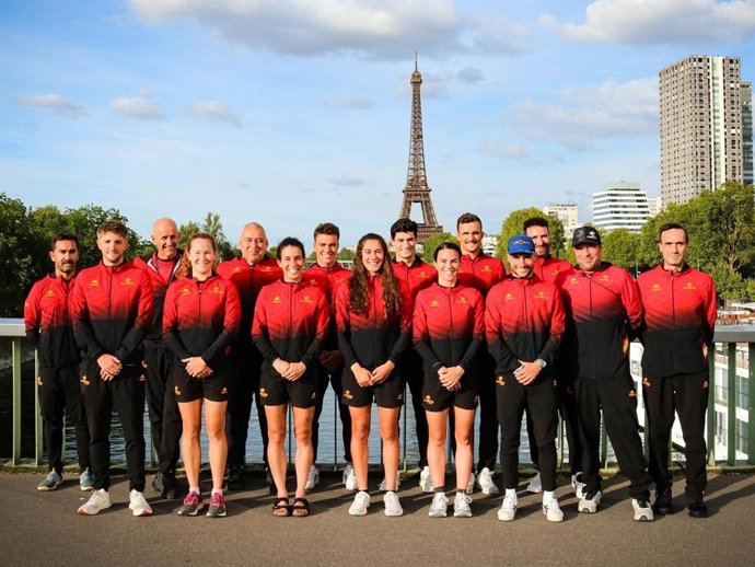 Los triatletas españoles en el Evento de Prueba de París.