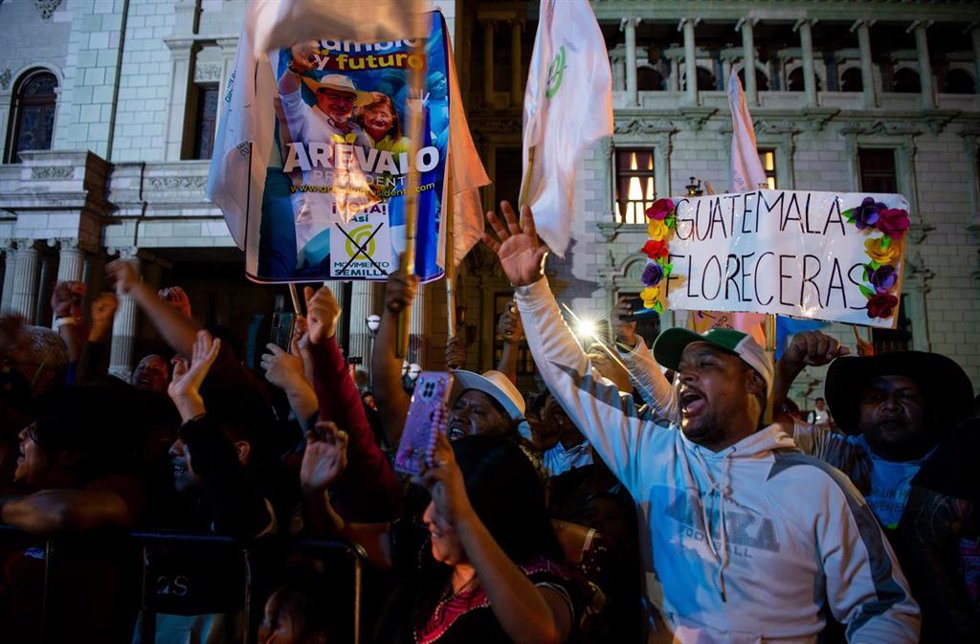 Cierre de campaña del Movimiento Semilla en Ciudad de Guatemala.