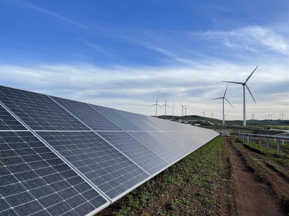 Vista de la planta fotovoltaica Cespedera de Iberdrola en Medina Sidonia (Cádiz)