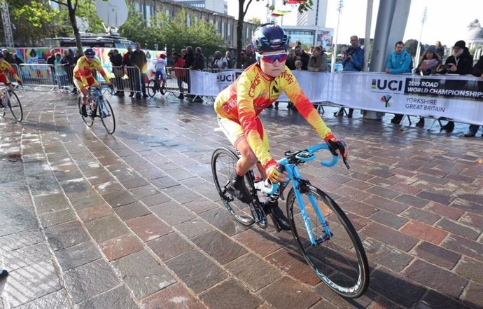 Archivo - Ane Santesteban, en el Campeonato del Mundo de ciclismo en carretera.