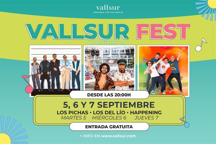 COMUNICADO: Vallsur se une a la celebración de las fiestas de Valladolid con tres conciertos gratuitos