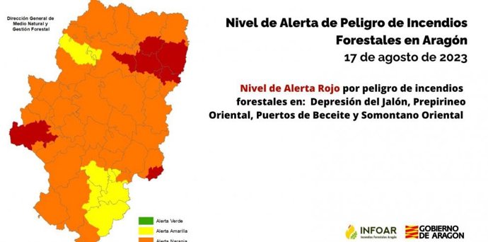 Nivel de Alerta Rojo por Incendios Forestales.