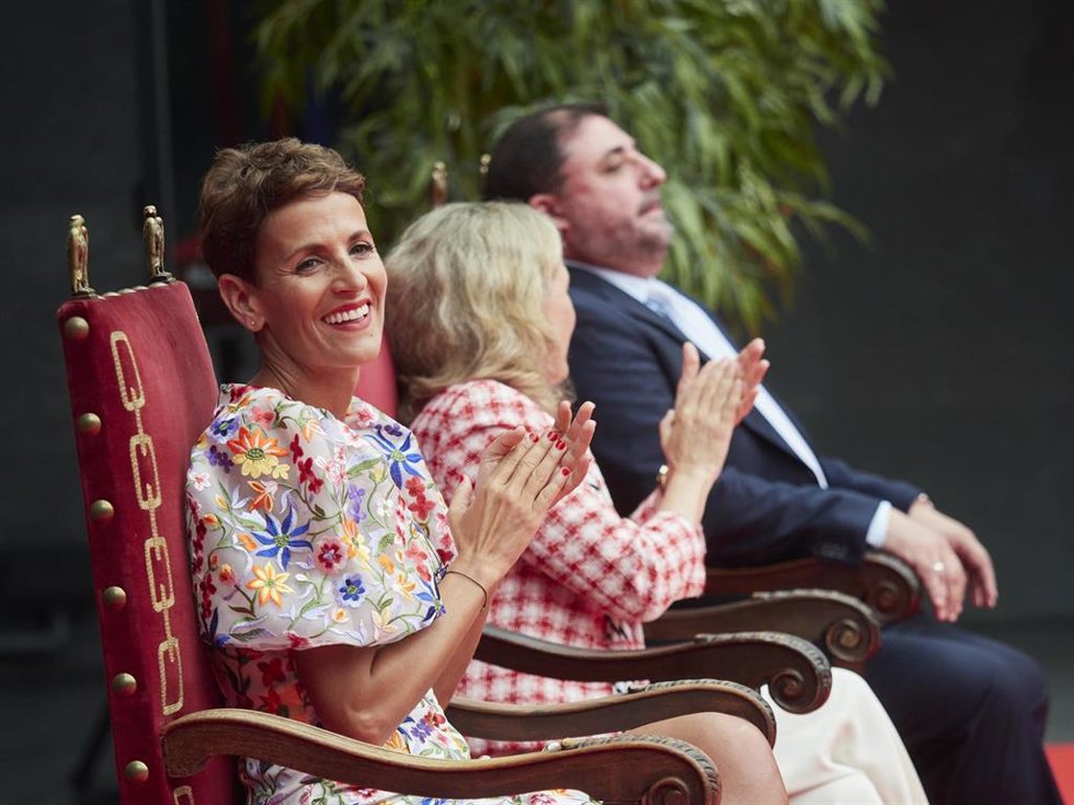 Acto de toma de posesión de María Chivite como presidenta de Navarra. Este viernes, lo harán los 13 consejeros de su Gobierno.
