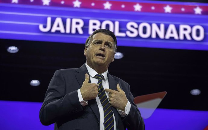 Archivo - March 4, 2023, National Harbor, Maryland, USA: March 4, 2023, National Harbor, MD: NAME speaks at CPAC-DC, an annual gathering ofMarch 4, 2023, National Harbor, MD: Former Brazilian president Jair Bolsonaro speaks at CPAC-DC, an annual gatheri